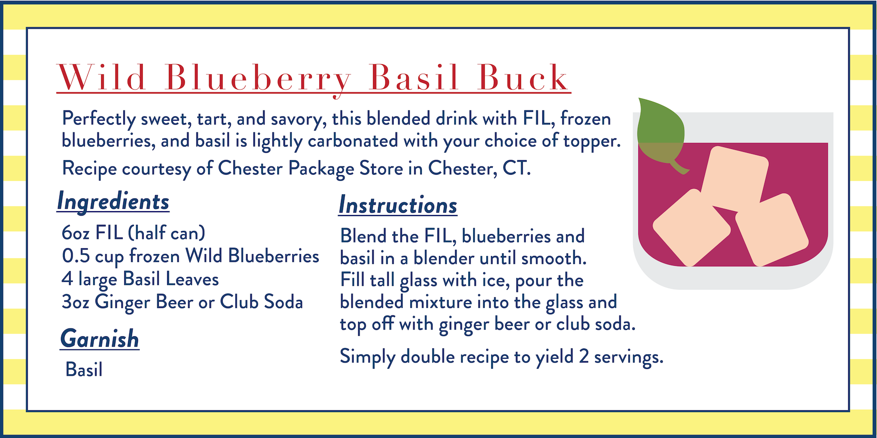 wild blueberry basil buck recipe card